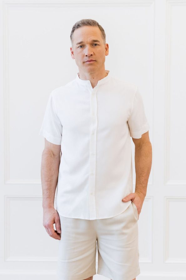 1_White_Menscozyearthcoastalcomfortmockneckshortsleevebuttondown-912449